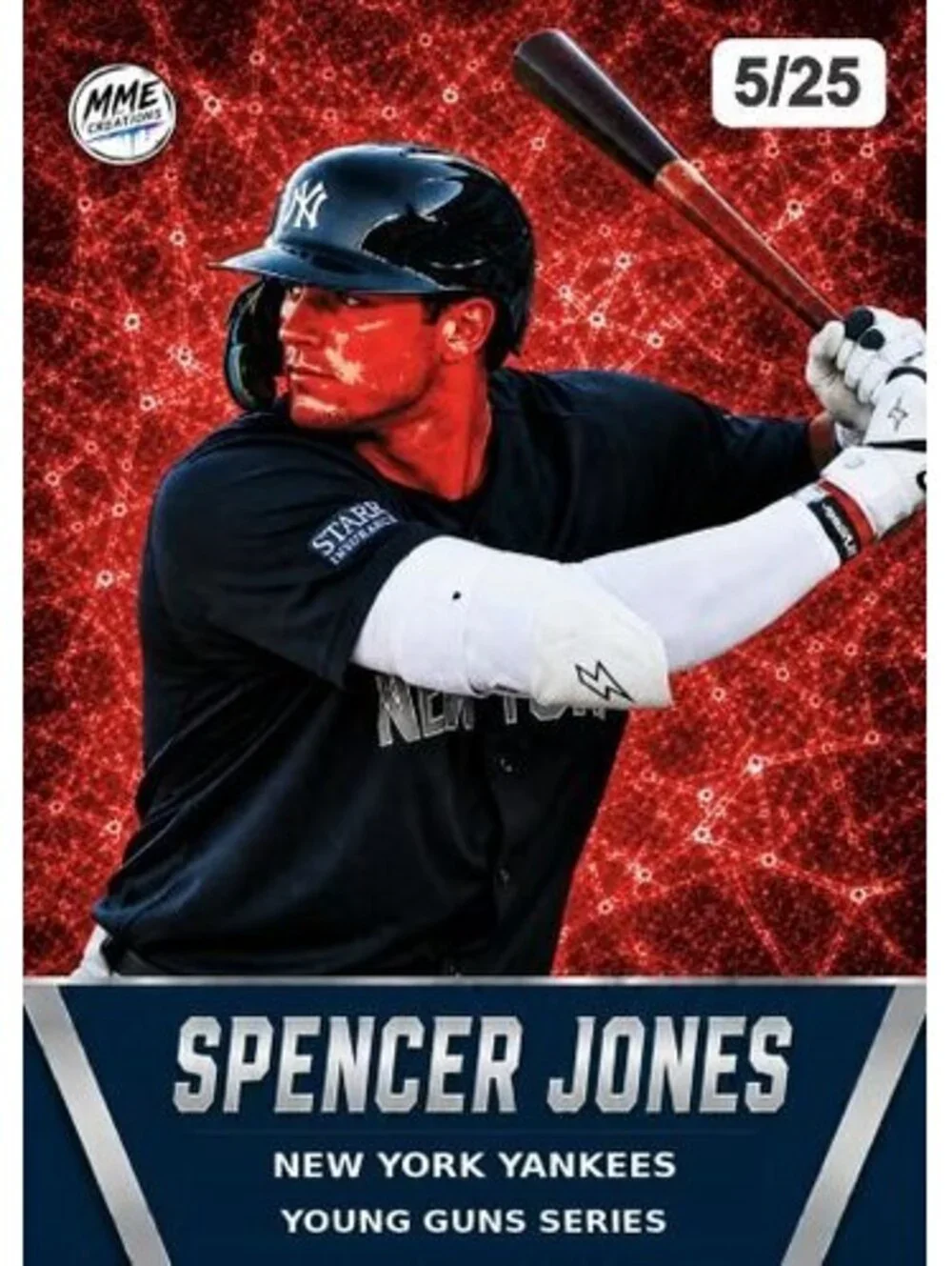 4249 Spencer Jones Young Guns Limited Edition Laminated Card /25 | Red Ice